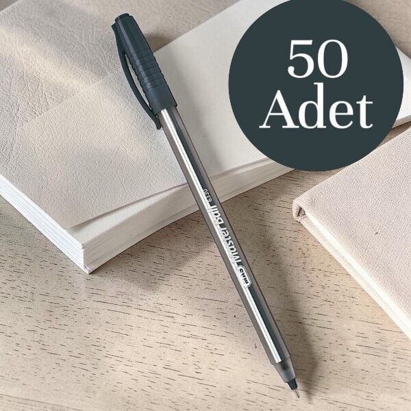 Mas Ball Point Pen MasterBall – SemiJel – 0,7 mm 50'li - Siyah