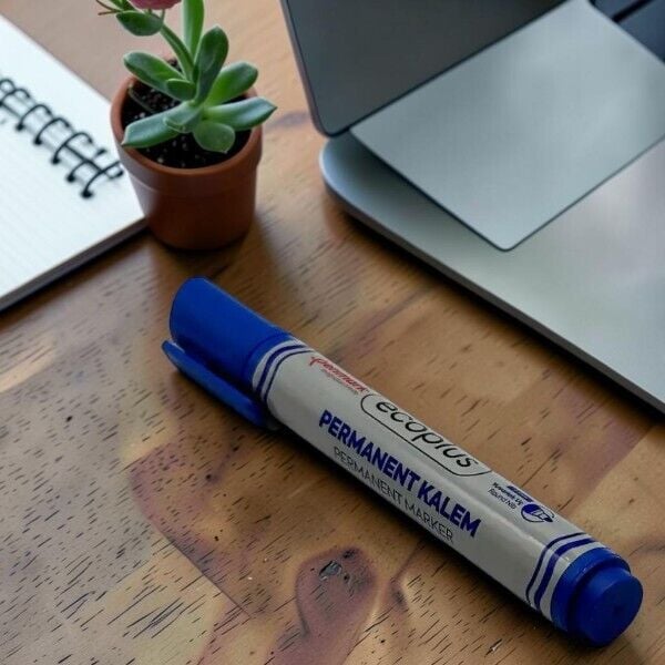 Penmark Ecoplus Permanent Marker Kalem Kesik Uç Mavi Hs1201-02