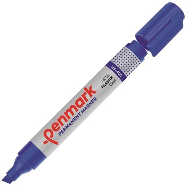 Penmark Ecoplus Permanent Marker Kalem Kesik Uç Mavi Hs1201-02
