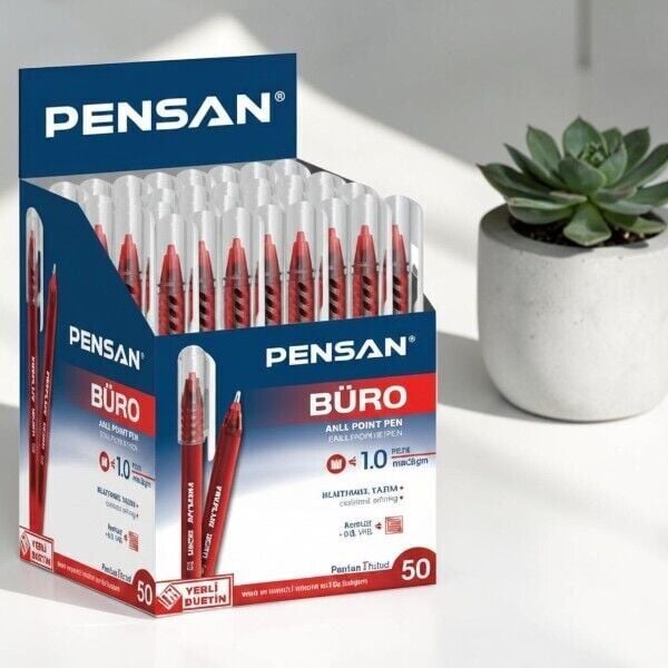 Pensan 2270 Büro Tükenmez Kalemi 1 Mm Kırmızı 50'li