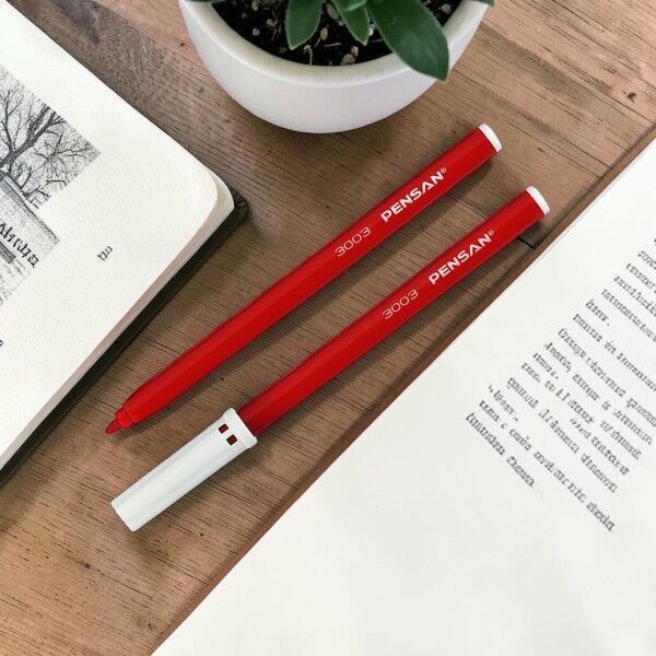 Pensan Ofis Tipi Keçeli Kalem Kırmızı - 10'lu