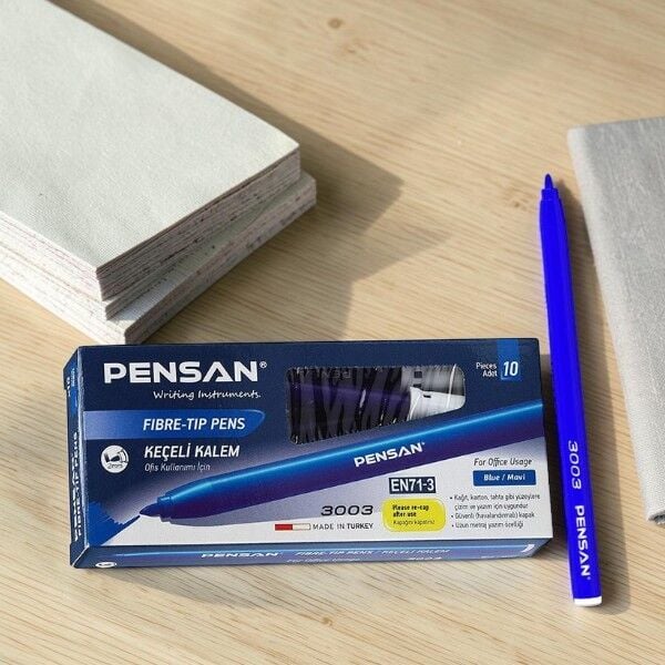 Pensan Ofis Tipi Keçeli Kalem Mavi - 10'lu