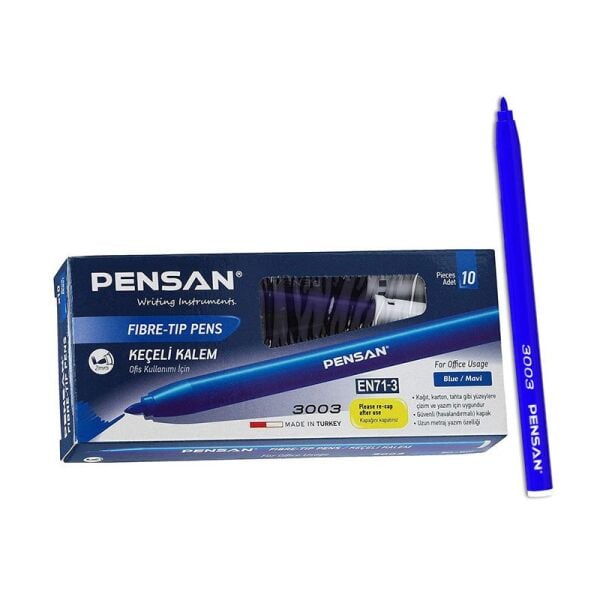 Pensan Ofis Tipi Keçeli Kalem Mavi - 10'lu