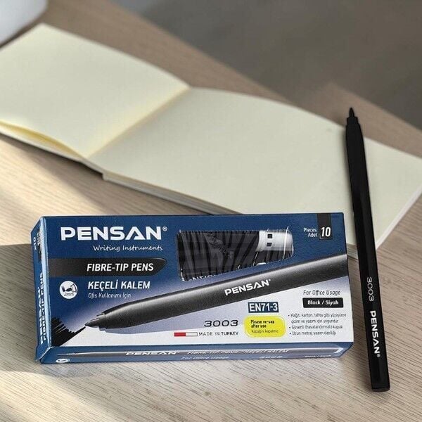 Pensan Ofis Tipi Keçeli Kalem Siyah - 10'lu