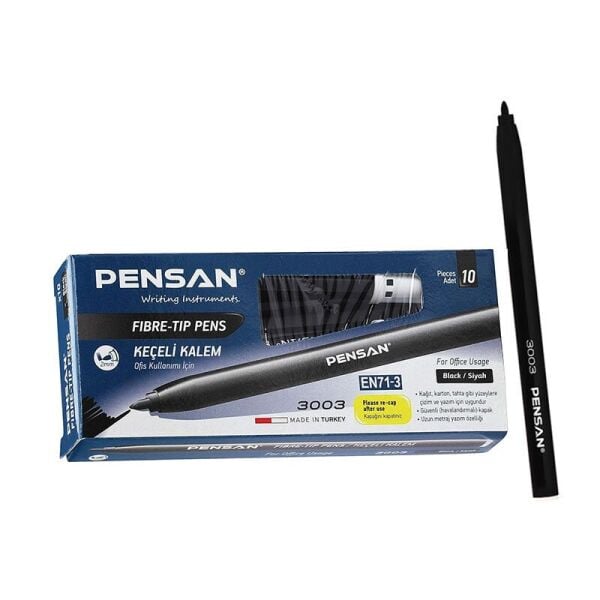 Pensan Ofis Tipi Keçeli Kalem Siyah - 10'lu
