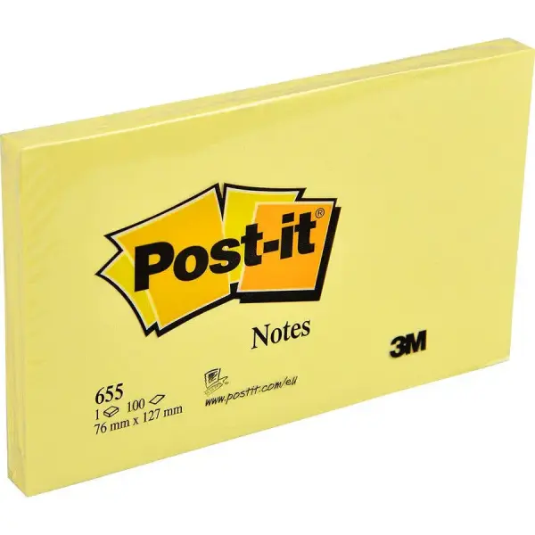 Post-it 76X126mm Yapışkanlı Not Kağıdı  100 Yaprak Sarı