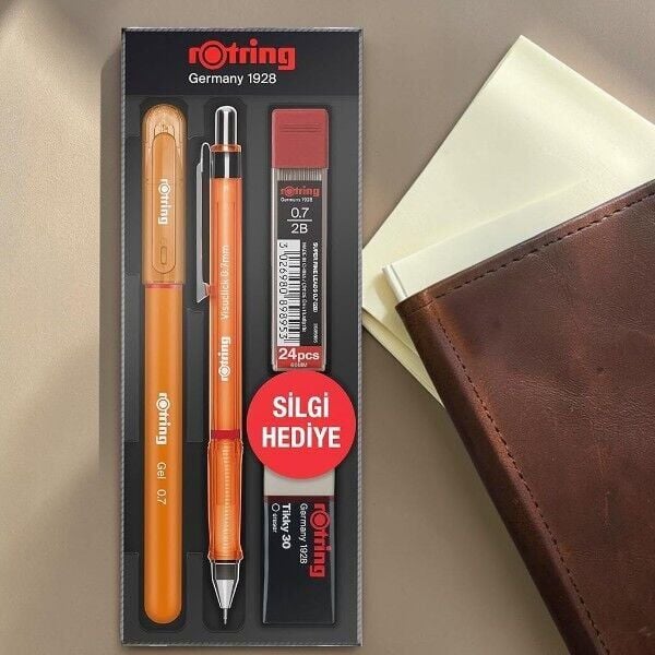 Rotring Turuncu Kalem Seti 0.7 mm | Visuclick Uçlu Kalem, Jel Kalem, Uç ve Silgi