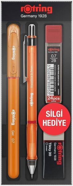 Rotring Turuncu Kalem Seti 0.7 mm | Visuclick Uçlu Kalem, Jel Kalem, Uç ve Silgi