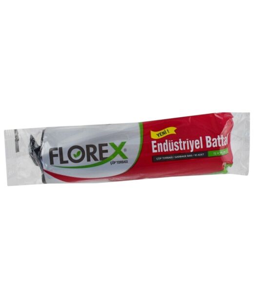 Florex 10'lu Endüstriyel Battal Boy Siyah Çöp Torbası 72 cm 95 cm - 56 mc