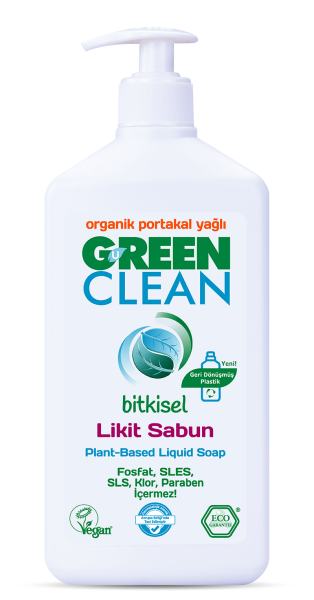 U Green Clean Bitkisel & Doğal Likit Sabun (Organik Portakal Yağlı) – 500 ml