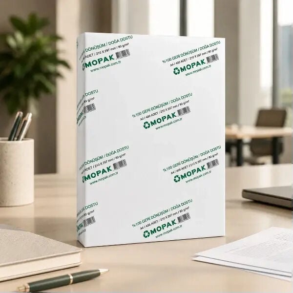 MOPAK %100 Geri Dönüştürülmüş Doğa Dostu A4 Fotokopi Kağıdı 80 Gr 400 Sayfa