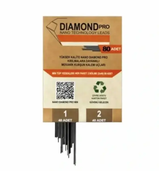 Uni Diamond 0.7 mm 80 Adet Mekanik Kurşun Kalem Ucu Pro Nano Technology – 2B
