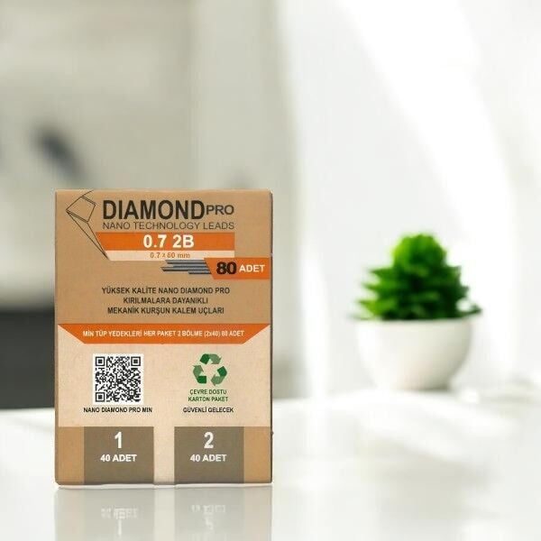 Uni Diamond 0.7 mm 80 Adet Mekanik Kurşun Kalem Ucu Pro Nano Technology – 2B