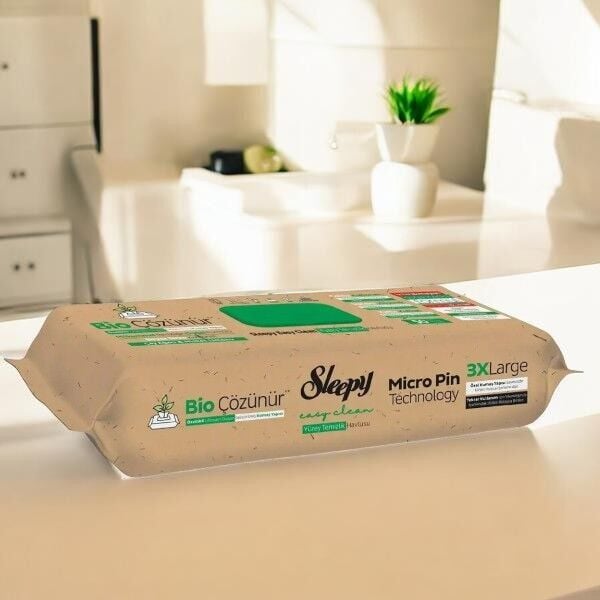 Sleepy Bio Easy Clean 50'li Yüzey Temizlik Havlusu Bio Çözünür Çağ Ağacı ve Misket Limonu