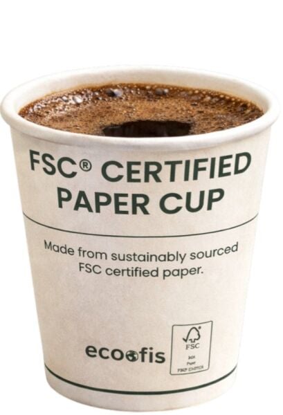 Ecoofis FSC® Sertifikalı Karton Bardak – 4 oz 50'li