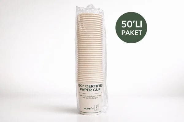 Ecoofis FSC® Sertifikalı Karton Bardak – 7 oz 50'li
