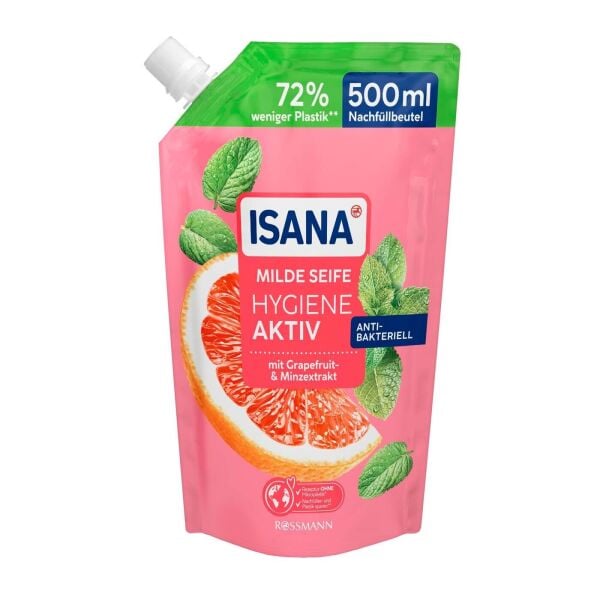 Isana Sıvı Sabun Yedek 500 Ml Hijyen Aktif Greyfurt