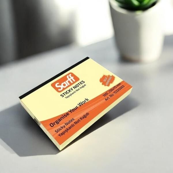 Sarff Yapışkanlı Not Kağıdı 50x75 mm 100 Yaprak Sarı