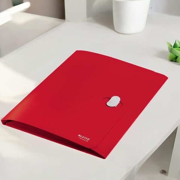 Leitz Recycle Kapaklı İnce Dosya A4 Pp Kırmızı (46220025)