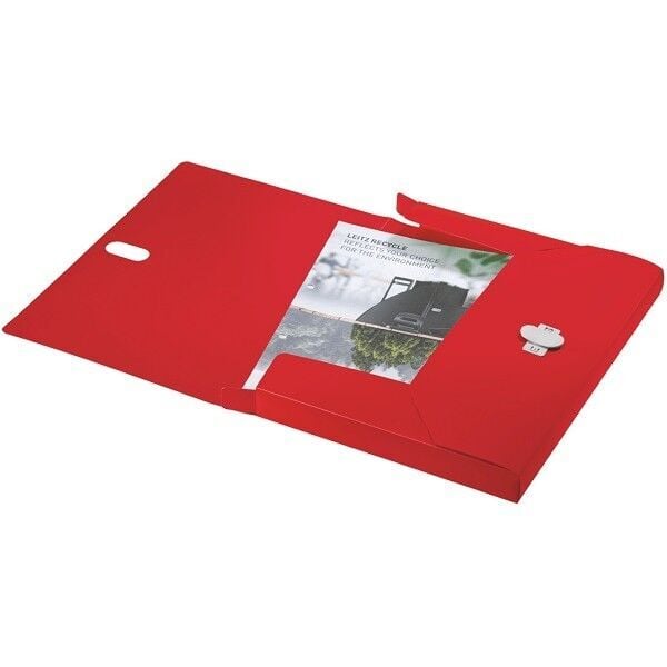 Leitz Recycle Kapaklı İnce Dosya A4 Pp Kırmızı (46220025)