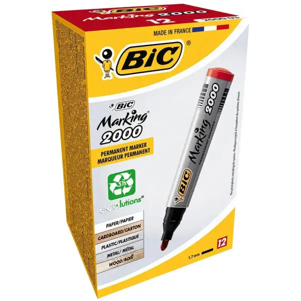 Bic Permanent Marker Kalem 2000 Yuvarlak Uç Kırmızı (8209133)