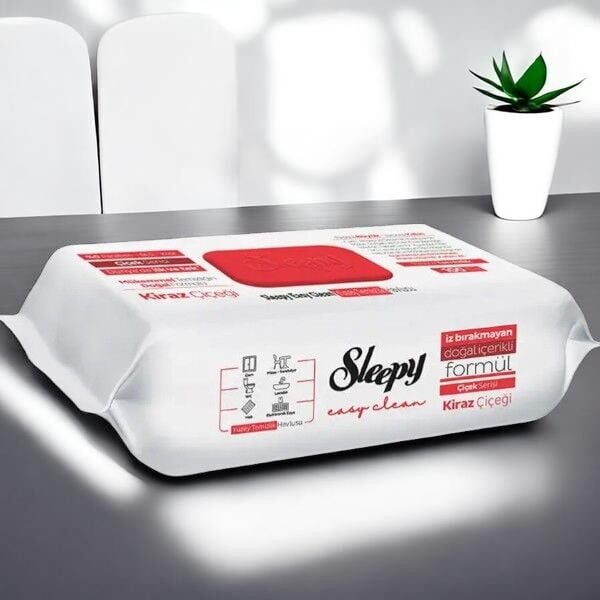 Sleepy Easy Clean 100'lü Yüzey Temizlik Havlusu Kiraz Çiçeği
