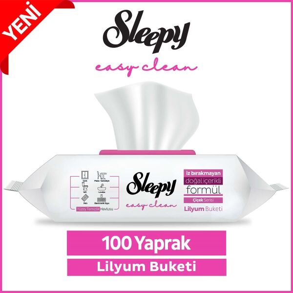 Sleepy Easy Clean Lilyum Buketi Yüzey Temizlik Havlusu 100'lü
