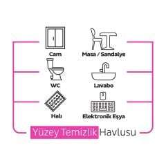 Sleepy Easy Clean Lilyum Buketi Yüzey Temizlik Havlusu 100'lü