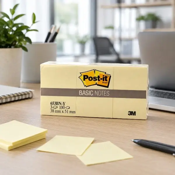 Post-It 653 Yapışkanlı Not 38mmx51mm 100 yaprak 12'li Paket